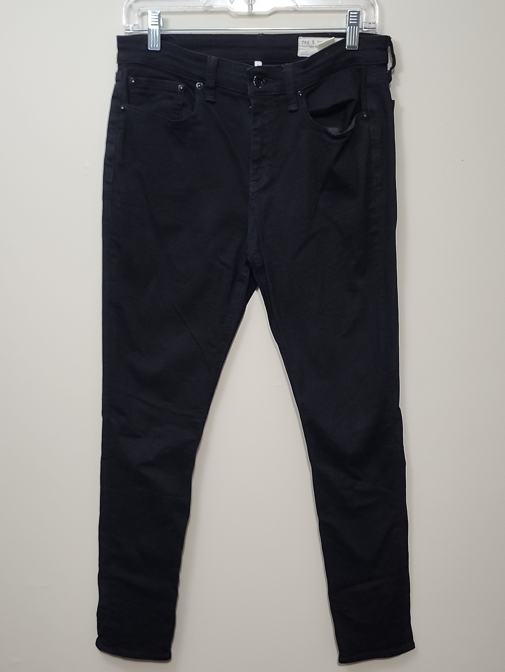 Rag & Bone Cate Mid-Rise Skinny Jeans No Fade Black Size 29 Minimalist Goth Prem